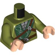Torso, Robe, Dark Green Trim, Silver Decorations, Dark Brown Straps print, Olive Green Arms, Light Nougat Hands Olive Green