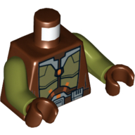 Torso Armor and Robe Jedi Knight Print, Olive Green Arms, Reddish Brown Hands Reddish Brown