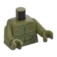 Torso, Dark Green Muscles print, Olive Green Arms and Hands Olivgrün
