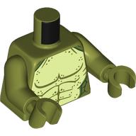 Torso, Yellowish Green Lizard Chest print, Olive Green Arms, Olive Green Hands Olivgrün