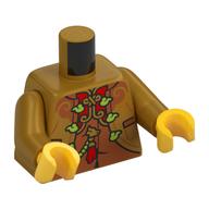 Torso, Jacket, Gold Laces, Lime Buttons, Dark Orange Shirt print, Pearl Gold Arms, Yellow Hands Perlgold