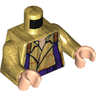 Torso Shirt with Dark Purple Straps Print, Pearl Gold Arms, Light Nougat Hands Pearl Gold