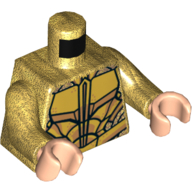 Torso Armor with Metallic Gold Plates Print, Pearl Gold Arms, Light Nougat Hands Perlgold