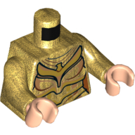 Torso Armour, Layered with Gold Trim Print (Wonder Woman), Pearl Gold Arms, Light Nougat Hands Perlgold