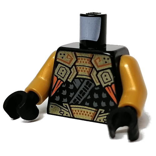 Torso Armor, Gold Belt and Chestplate over Robes print, Pearl Gold Arms, Black Hands Schwarz