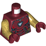Torso Armor, Light Blue Triangle Print (Iron Man), Pearl Gold Arms, Dark Red Hands Dunkelrot