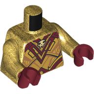 Torso, Gold/Dark Red Armor, Skull Symbol print, Pearl Gold Arms, Dark Red Hands Perlgold
