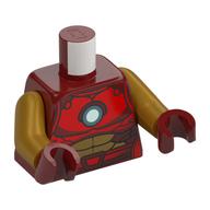 Torso, Red/Dark Red/Gold Iron Man Armor, Bright Light Yellow Round Arc Reactor print, earl Gold Arms, Dark Red Hands Dark Red