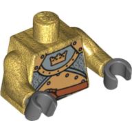 Torso Armor, Gold with Crown Print, Pearl Gold Arms, Dark Bluish Gray Hands Pearl Gold