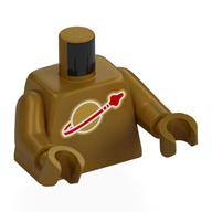 Torso, Classic Space Logo print, Pearl Gold Arms and Hands Pearl Gold