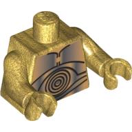 Torso Metal Plates and Concentric Circles Print (C-3PO), Pearl Gold Arms and Hands Pearl Gold