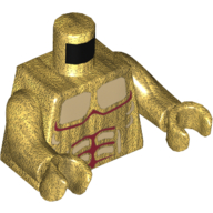 Torso Armor with Gold Plated Muscles Outline Print, Pearl Gold Arms and Hands Perlgold