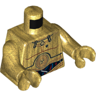 Torso Droid Plates, with Blue, Red and White Wires Print (C-3PO), Pearl Gold Arms and Hands Perlgold