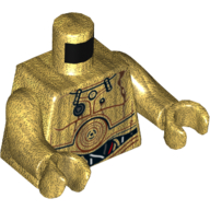 Torso Droid Plates, Red and White Wires, Oil Stains and Silver Robot Limiter Print (C-3PO), Pearl Gold Arms and Hands Perlgold