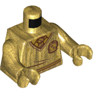 Torso Sweater, V-Neck with Hogwarts Crest and Tie Print, Pearl Gold Arms and Hands Perlgold