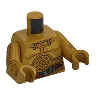 Torso Droid Plates, Concentric Circles, and Wires Print, Pearl Gold Arms and Hands with Panels Print Perlgold
