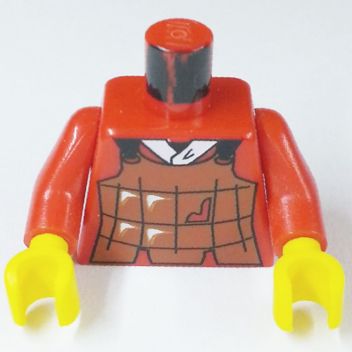Torso Armor Brown Leather Print (Robber), Red Arms, Yellow Hands Red