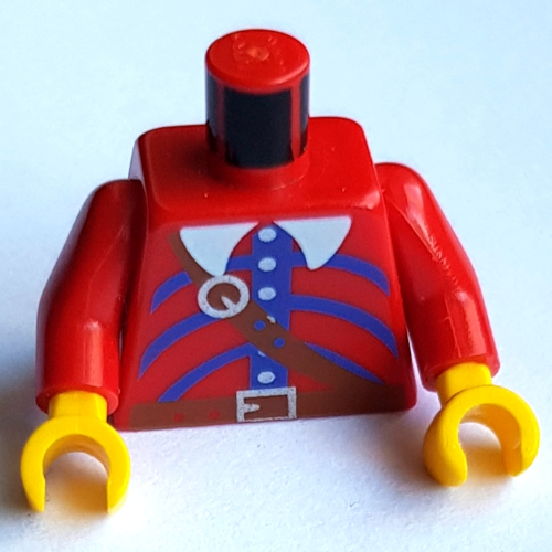 Torso Imperial Armada Uniform with Brown Belt and Blue Print, Red Arms, Yellow Hands Rot