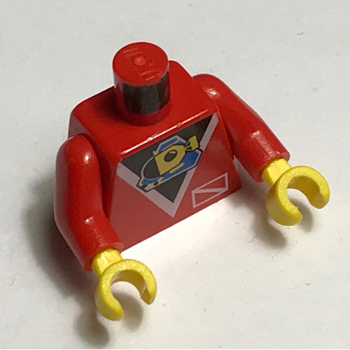 Torso Divers Submarine Logo Print, Red Arms, Yellow Hands Red