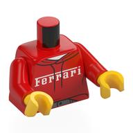Torso, Hoody, Laces, Silver Belt, White 'FERRARI' print, Red Arms, Yellow Hands Rot
