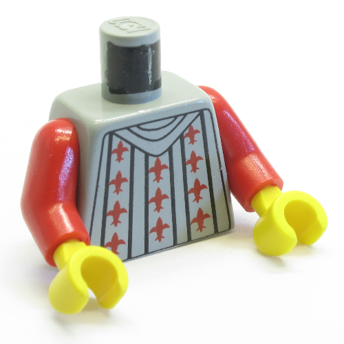 Torso Armor, Fright Knights Fleur de Lis Print, Red Arms, Yellow Hands Hellgrau