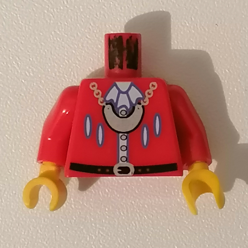 Torso Imperial Armada Uniform Jacket Black Belt, Silver Buttons, Necklace Print, Red Arms, Yellow Hands Red