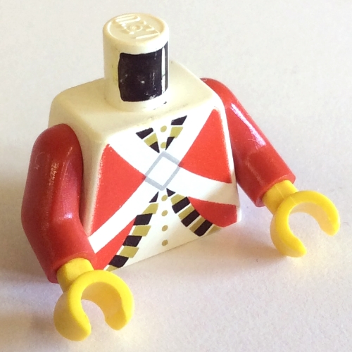 Torso Imperial Guard Uniform Print (Red), Red Arms, Yellow Hands White