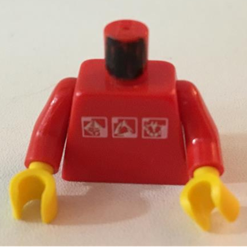 Torso Gravity Games with 3 White & Silver Logos Print, Red Arms, Yellow Hands Rot