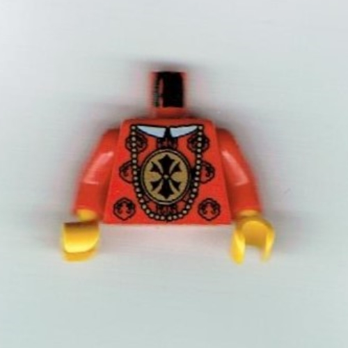 Torso Robes with Gold Medallion and Necklace Print (Chinese Emperor), Red Arms, Yellow Hands Rot