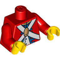 Torso Imperial Soldier Uniform with Knapsack on Back Print, Red Arms, Yellow Hands Rot