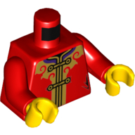 Torso Tunic with Black Laces, Gold Decorations/Trim Print, Red Arms, Yellow Hands Rot