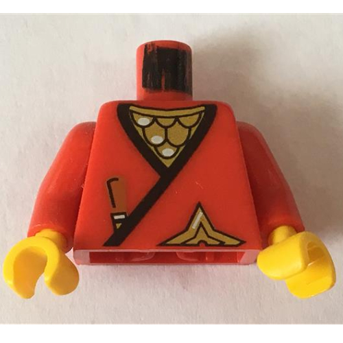 Torso Wrap, Brown Dagger, Gold Star, Gold Scale Mail with White Highlights Print, Red Arms, Yellow Hands Rot