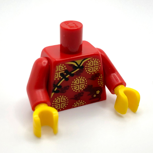 Torso Robe, Gold Decorations, Black Laces, Rat Print, Red Arms, Yellow Hands Rot