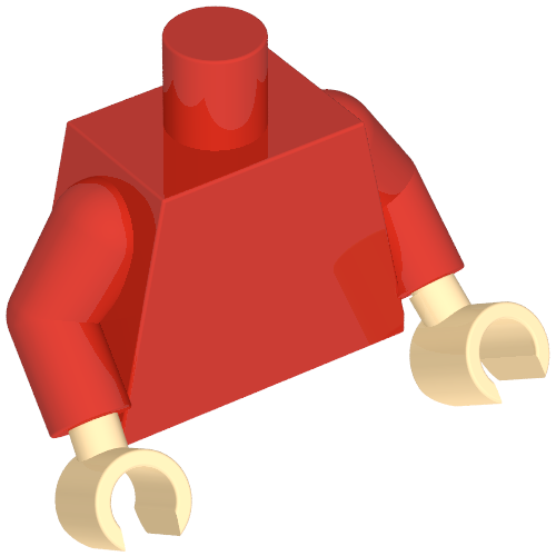 Torso Bodysuit, Muscles, Yellow Belt, Lightning Bolt print (Shazam), Red Arms, Light Nougat Hands Rot