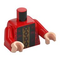 Torso, Robe, Dark Red Decorations, Black /Dark Orange Front print, Red Arms, Light Nougat Hands Rot