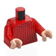 Torso, Knitted Sweater print, Red Arms, Light Nougat Hands Rot