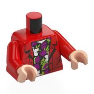 Torso Jacket, White Shirt with Dark Pink/Lime Shapes print, Red Arms, Light Nougat Hands Rot