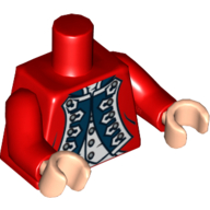 Torso King George's Officer Uniform Print, Red Arms, Light Nougat Hands Red