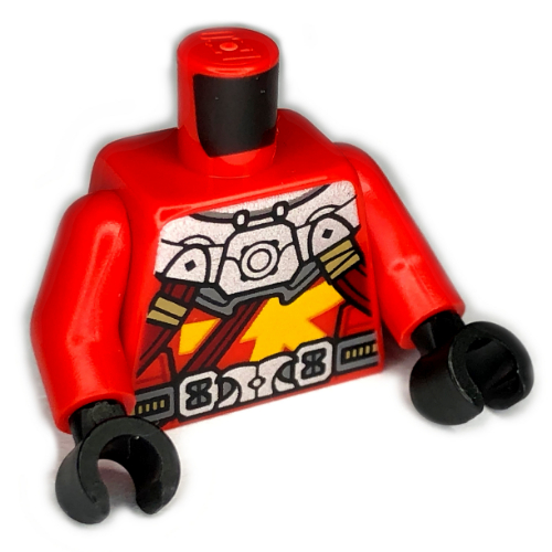 Torso Wetsuit, Light Bluish Gray Panels, Utility Belt print (Kai), Red Arms, Black Hands Rot