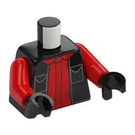 Torso, Sleeves Jacket, Pockets, Red Shirt print, Red Arms, Black Hands Schwarz