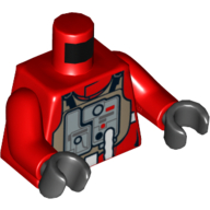 Torso Rebel B-wing Pilot with Flight Suit Print, Red Arms, Black Hands Red