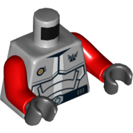 Torso Armor with Galaxy Squad Logo / '30' on Back Print, Red Arms, Black Hands Hellblaugrau
