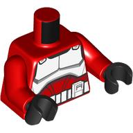 Torso Armor Clone Trooper Coruscant Commander with White Markings and Belt print, Red Arms, Black Hands Rot