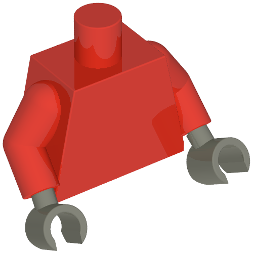 Torso, Red Arms, Dark Gray Hands [Plain] Rot