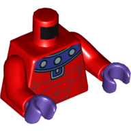 Torso Muscles with Dark Purple and Silver Collar Print, Red Arms, Dark Purple Hands Red