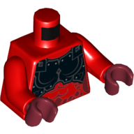 Torso Armor, Black Chestplate with Bare Midriff Print, Red Arms, Dark Red Hands Red