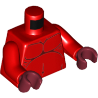 Torso Bare Chest with Dark Red Lines Print, Red Arms, Dark Red Hands Rot