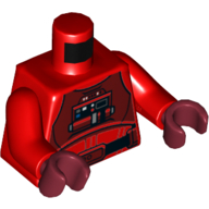 Torso Pilot Suit, Control Panel, Black Belt, Dark Red Belt Buckle Print, Red Arms, Dark Red Hands Rot