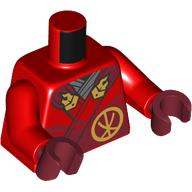 Torso, Robe, Dark Red Trim, Gold Decorations print, Red Arms, Dark Red Hands Red