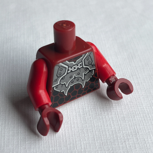Torso Armor with Chain print, Red Arms, Dark Red Hands Dunkelrot